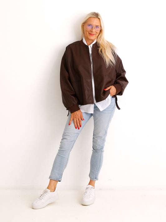 Lederimitat Jacke KAVEY – Moderner Oversize-Look mit besonderen Details – Gr. 38–44