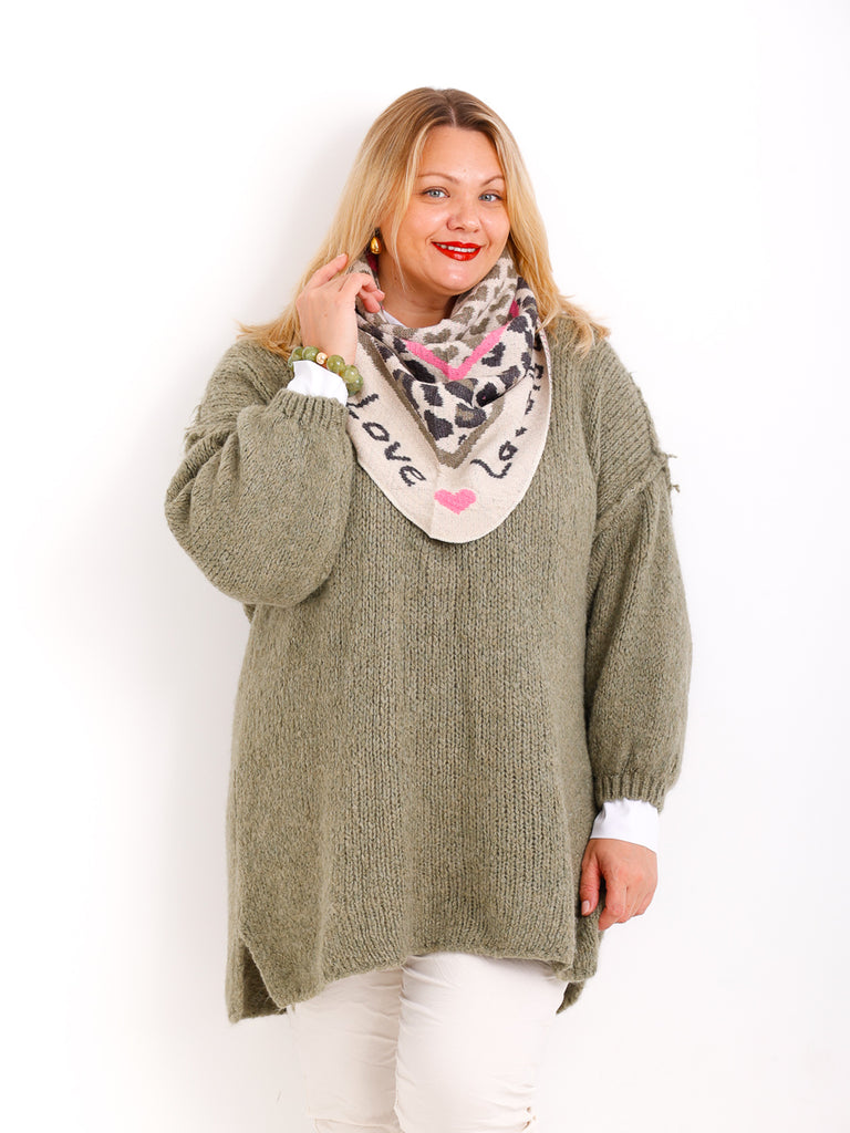 WILD LOVE Dreiecksschal - Grüntöne