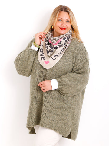 WILD LOVE Dreiecksschal - Grüntöne