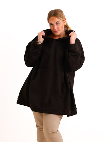 Curvy Size Hoodie ELSI – Extra weiter Long-Hoodie mit Kängurutasche – Gr. 46–56