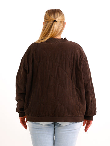 Curvy Size Bomberjacke YLVIE – Feincord mit besonderer Steppstruktur – Gr. 44–52