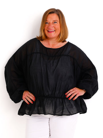 Oversize-Tunika LUNA.S – 100 % Baumwolle – Fledermausärmel – Gr. 38-48