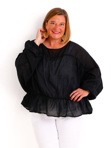 Oversize-Tunika LUNA.S – 100 % Baumwolle – Fledermausärmel – Gr. 38-48