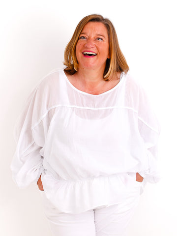 Oversize-Tunika LUNA.S – 100 % Baumwolle – Fledermausärmel – Gr. 38-48