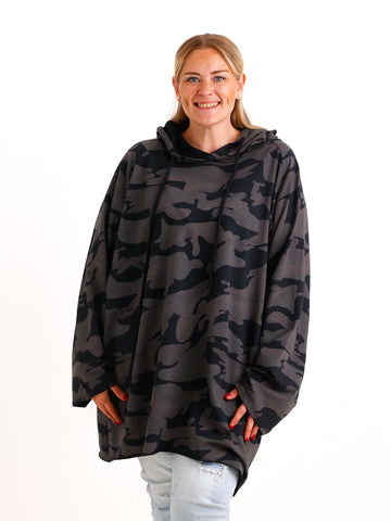 Curvy Size Hoodie FANELLE – Lässiger Camouflage-Look in leichter Baumwollqualität – Gr. 46–58