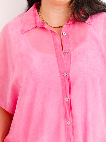 Oversize Baumwoll-Bluse FARINA.S – Semi-transparent  – Gr. 40-50