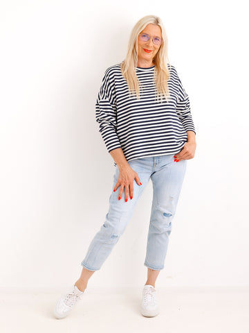 Sweatshirt ANNIE.S - gestreift - One Size Gr. 36-42