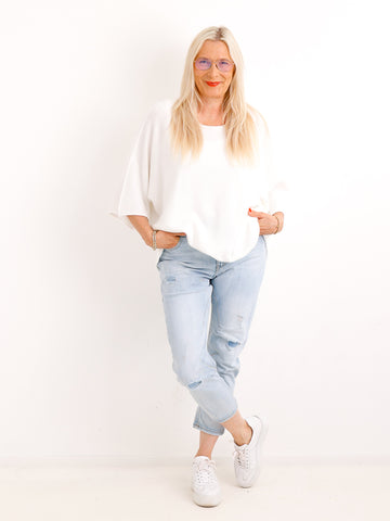 Musselin Oversize Bluse SIENNA.S - 100% Baumwolle - Gr. 38-44