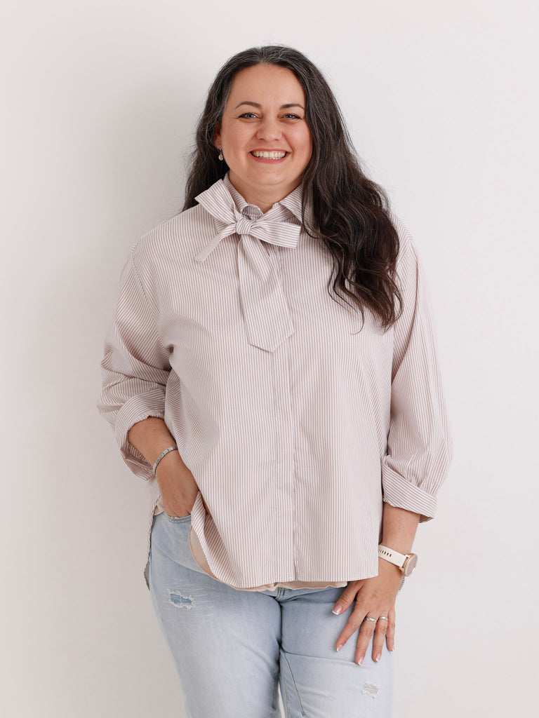 Oversize Bluse MATHILDE.S – gestreift - Baumwolle – Gr. 38-46