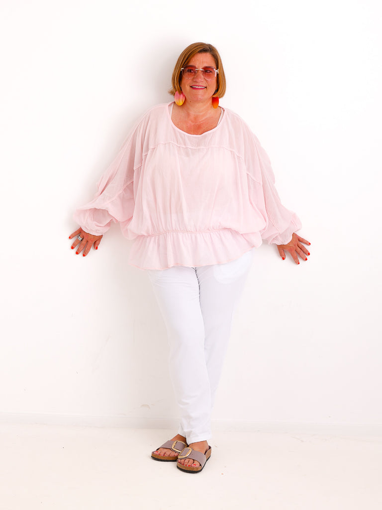 Oversize-Tunika LUNA.S – 100 % Baumwolle – Fledermausärmel – Gr. 38-48