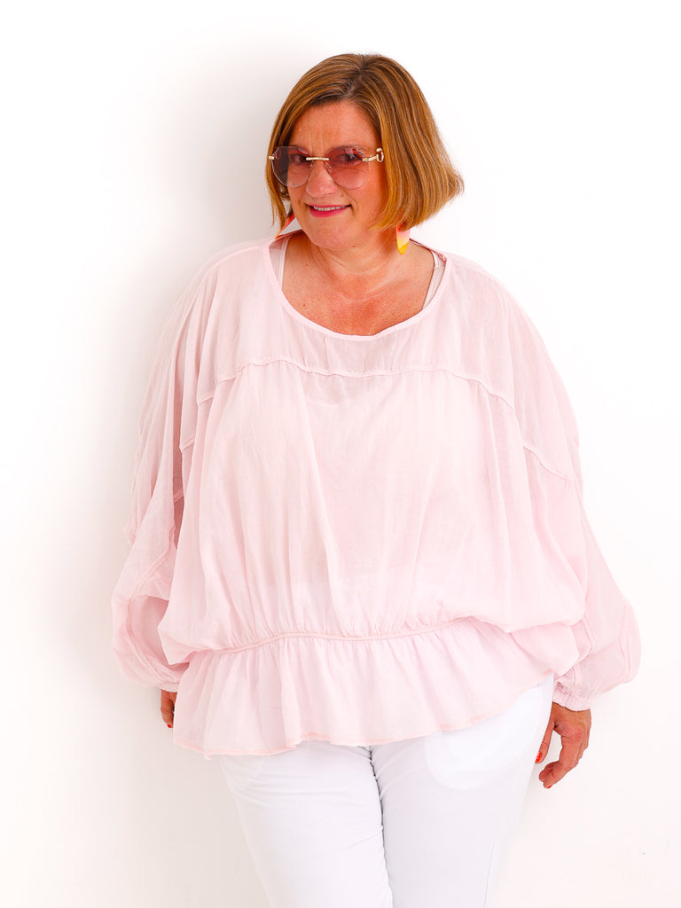 Oversize-Tunika LUNA.S – 100 % Baumwolle – Fledermausärmel – Gr. 38-48