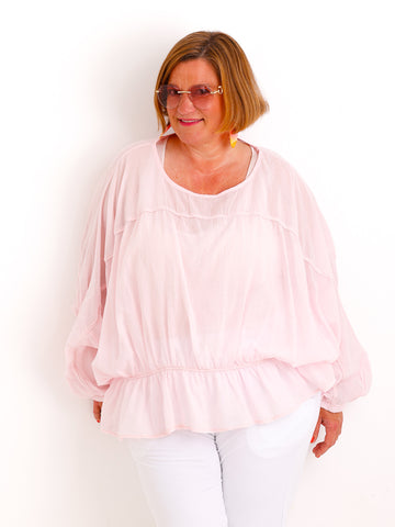 Oversize-Tunika LUNA.S – 100 % Baumwolle – Fledermausärmel – Gr. 38-48