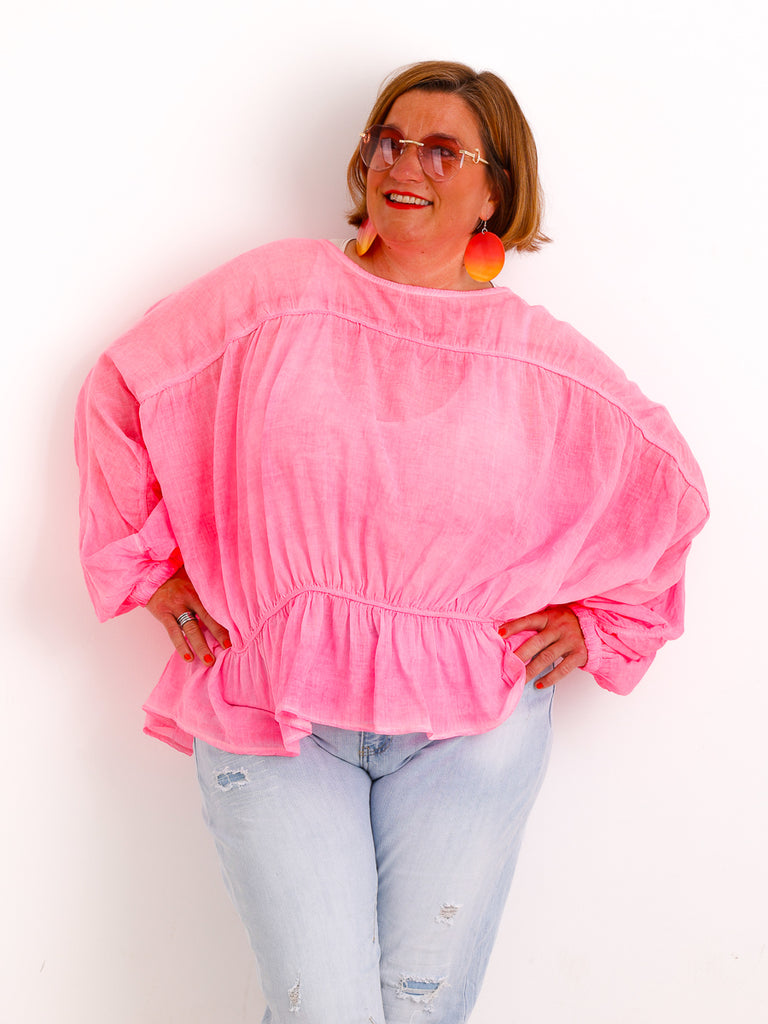 Oversize-Tunika LUNA.S – 100 % Baumwolle – Fledermausärmel – Gr. 38-48