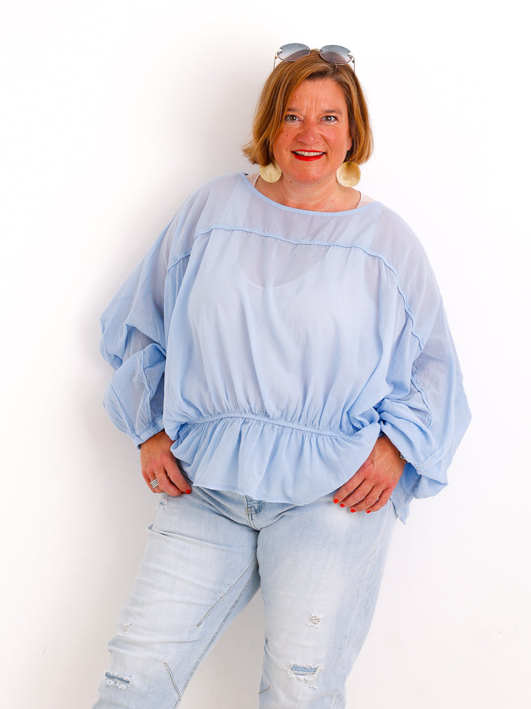 Oversize-Tunika LUNA.S – 100 % Baumwolle – Fledermausärmel – Gr. 38-48