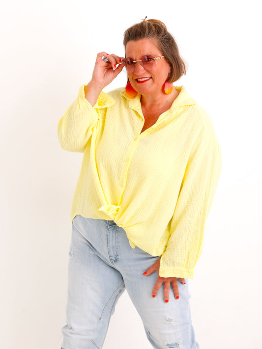 Musselin Oversize Bluse SIENNA.S - 100% Baumwolle - Gr. 38-46