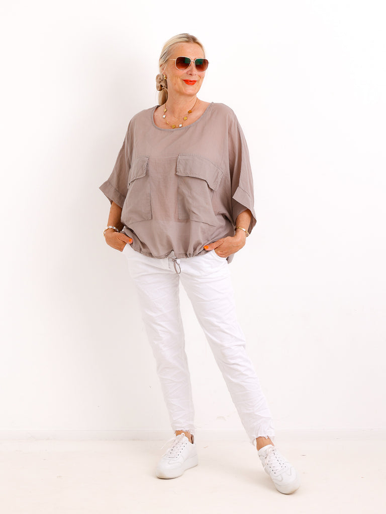Oversize Tunika DESI.S – Verstellbarer Tunnelzug – Gr. 38-50