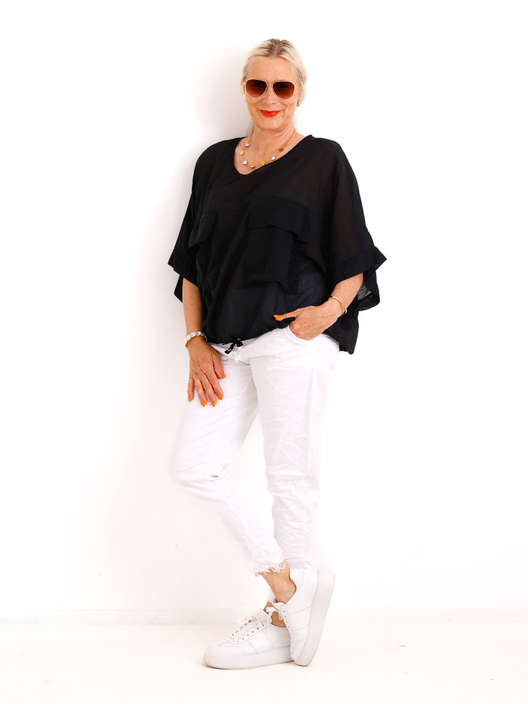 Oversize Tunika DESI.S – Verstellbarer Tunnelzug – Gr. 38-50