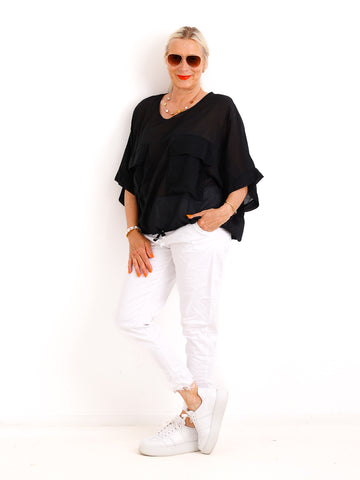 Oversize Tunika DESI.S – Verstellbarer Tunnelzug – Gr. 38-50