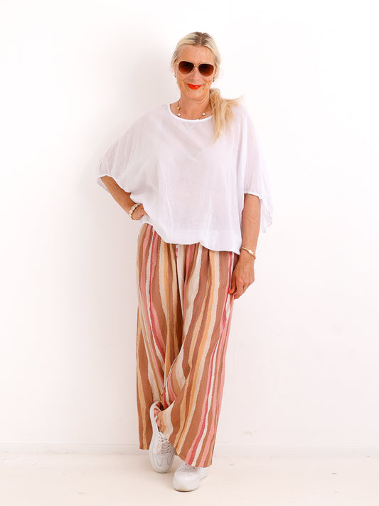 Marlenehose TOM.S mit edler Struktur-Optik – Komfort-Stretch – Beige - Gr. 38-44