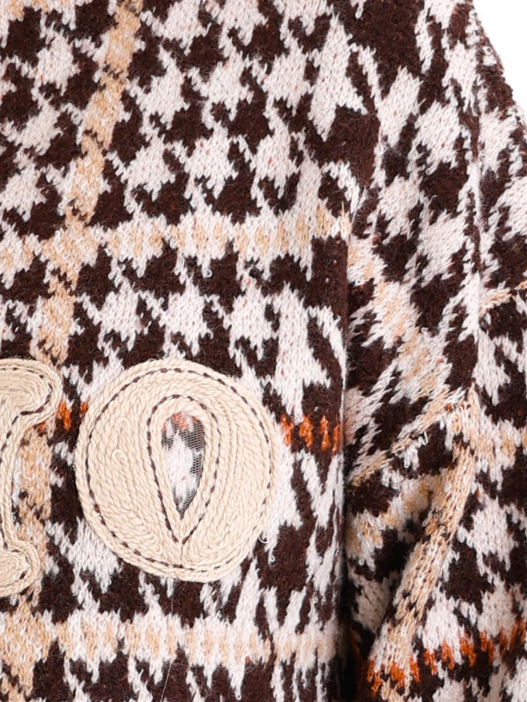 BABETTE Oversize Pullover - Schriftzug beige