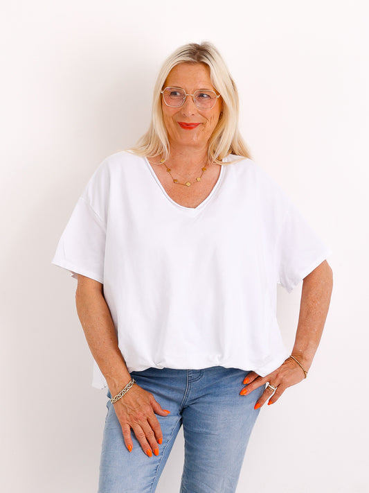 T-Shirt CARMEN.S – Baumwoll-Komfort & Raffdetail - Gr. 38–42
