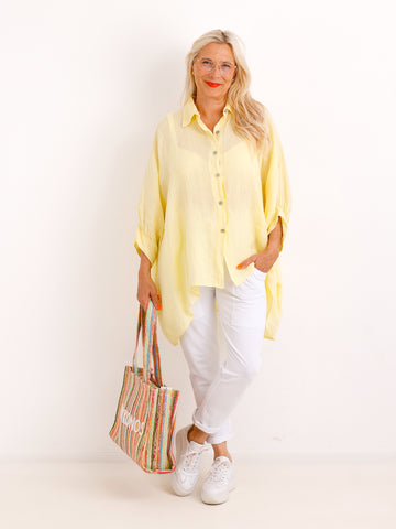 Oversize Leinen-Bluse MAGGIE.S Gr. 40-50
