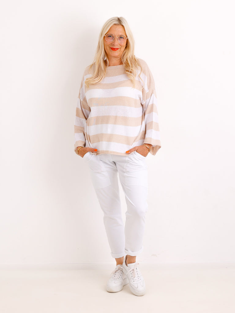 Leichter Baumwoll-Pullover NOELA.S – Maritimes Ringel-Design – Gr. 36-40