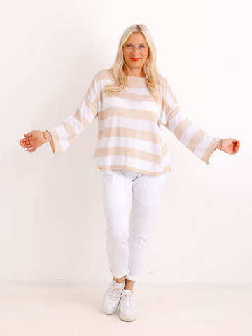 Leichter Baumwoll-Pullover NOELA.S – Maritimes Ringel-Design – Gr. 36-40