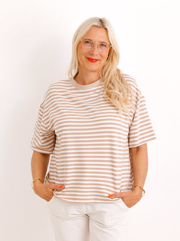 T-Shirt LIVIA.S – Geringelt & Boxy Fit - Gr. 36–42