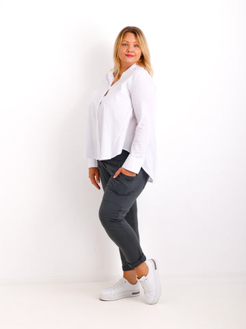 NELLY Oversize Bluse - weiß - verschiedene Größen