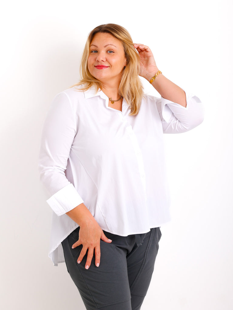 NELLY Oversize Bluse - weiß - verschiedene Größen