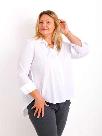 NELLY Oversize Bluse - weiß - verschiedene Größen