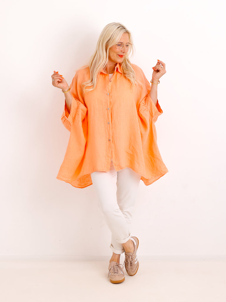 Oversize Leinen-Bluse MAGGIE.S Gr. 40-50