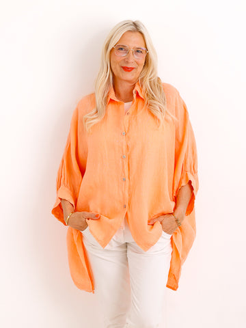Oversize Leinen-Bluse MAGGIE.S Gr. 40-50
