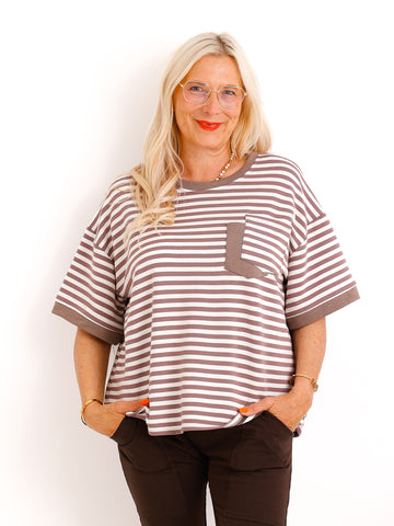 T-Shirt SOLEA.S – Streifen & Taschen-Detail - Gr. 38–44
