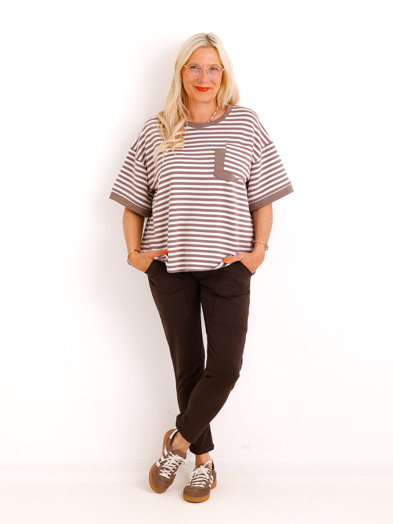 T-Shirt SOLEA.S – Streifen & Taschen-Detail - Gr. 38–44