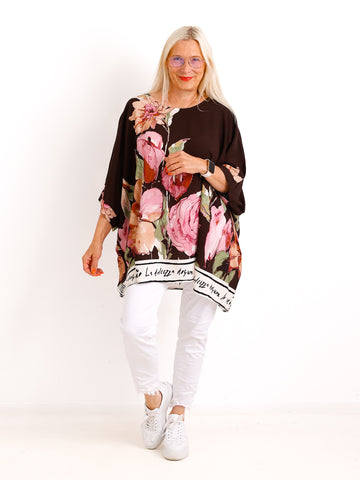 Curvy Size – Blusenshirt LUCY.S – Flowerprint mit sommerlicher Leichtigkeit - Gr. 42-54