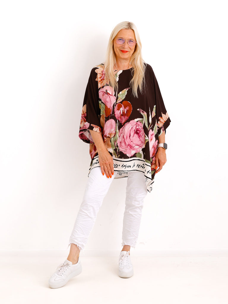 Curvy Size – Blusenshirt LUCY.S – Flowerprint mit sommerlicher Leichtigkeit - Gr. 42-54
