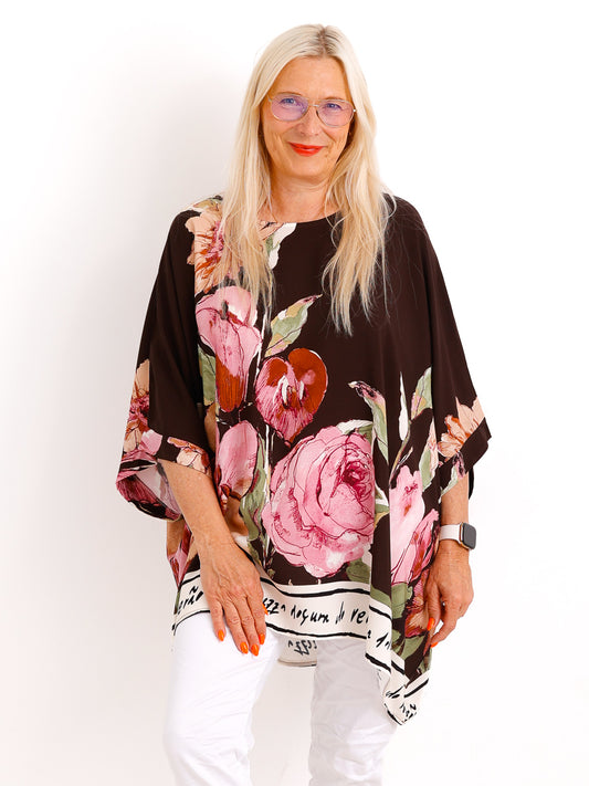 Oversize-Blusenshirt LUCY.S mit Flowerprint & Komfort-Stretch – Gr. 42-54