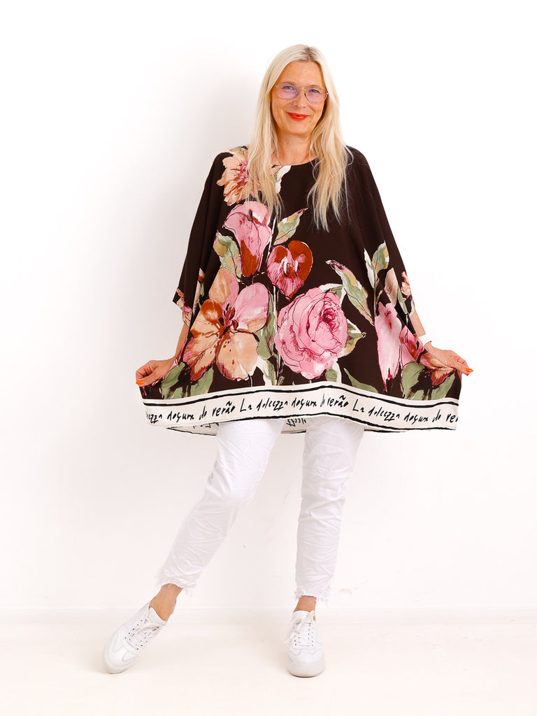Curvy Size – Blusenshirt LUCY.S – Flowerprint mit sommerlicher Leichtigkeit - Gr. 42-54