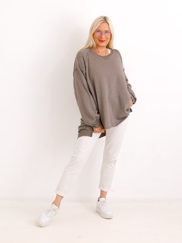 Oversize-Wohlfühl-Sweater CARLY.S – 100 % Baumwolle – Gr. 38-50