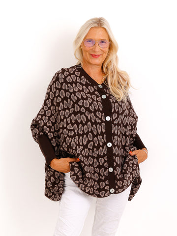 Oversize Strickjacke MALINA.S – Weicher Glattstrick & moderner Boxy-Schnitt – Gr. 38–48