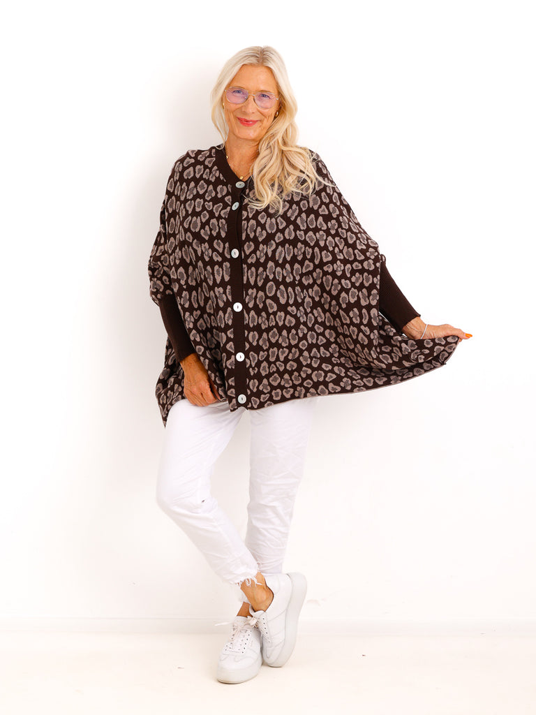 Oversize Strickjacke MALINA.S – Weicher Glattstrick & moderner Boxy-Schnitt – Gr. 38–48