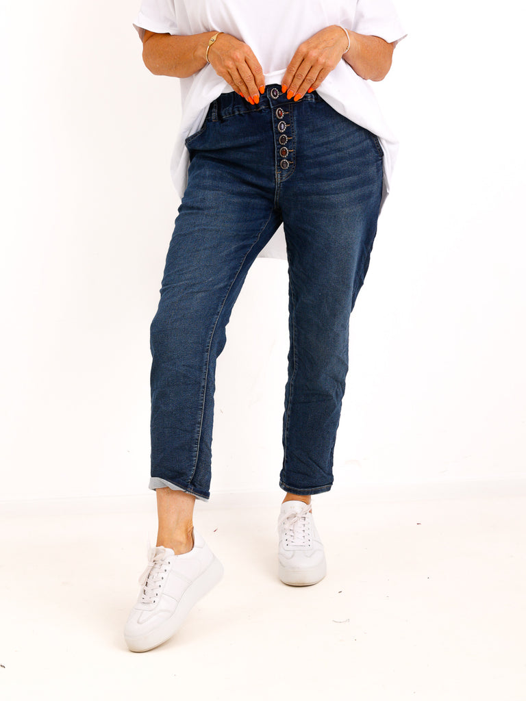 Jeans SCOTT.S – Leichte Jeans mit edlen Schmuckknöpfen – Größen 40–46