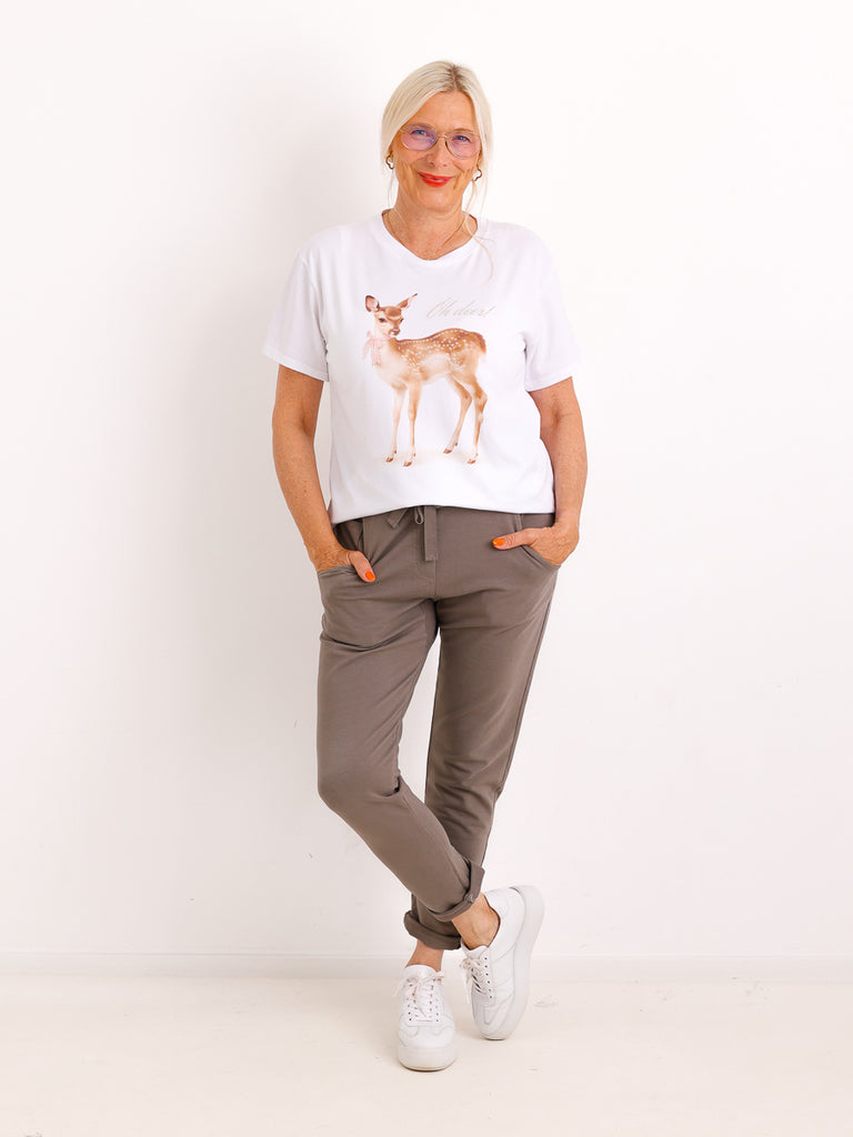 T-Shirt VIOLA.S – OH DEER Print & Strassdetails - Gr. 36–40