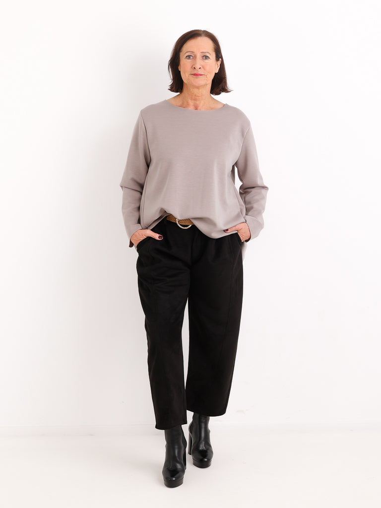 Oversize Viskose-Sweatshirt RIEKE – Fließende A-Linie mit V-Ausschnitt – Gr. 36–42