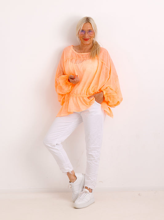 Oversize-Tunika LUNA.S – 100 % Baumwolle – Fledermausärmel – Gr. 38-48