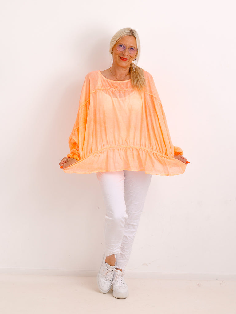 Oversize-Tunika LUNA.S – 100 % Baumwolle – Fledermausärmel – Gr. 38-46