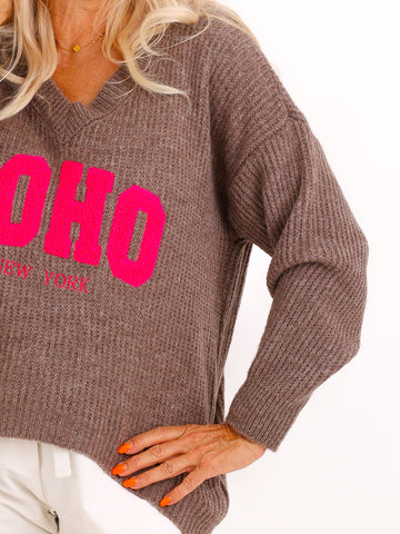 Oversize Strickpullover FLORINA.S – V-Ausschnitt & SOHO-Design – Gr. 38–44