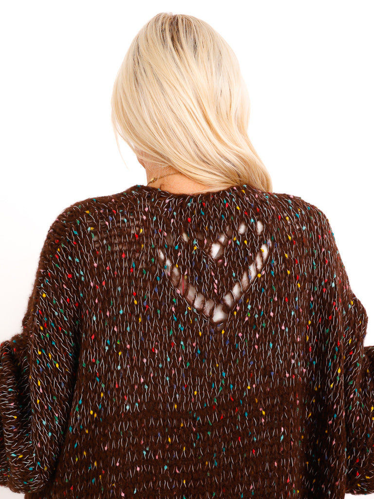 Curvy Strickjacke LIORELLE – Leichter Oversize-Strick mit Herz – Gr. 42–54